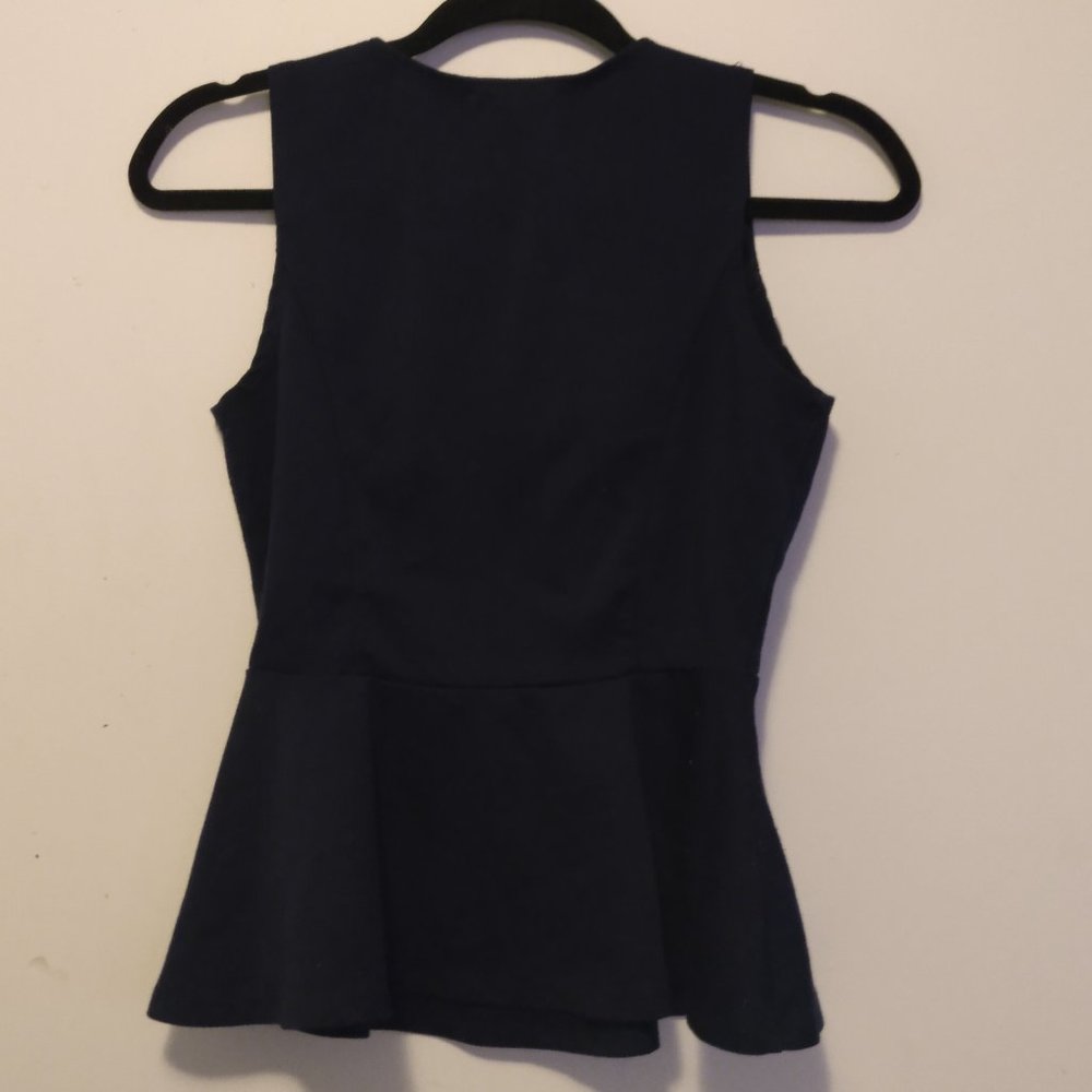 Navy Blue Peplum Top